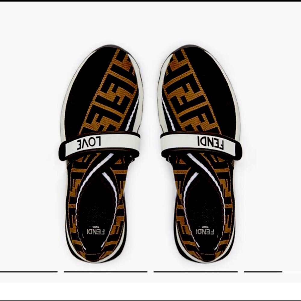 FENDI ROCKOKOK ff Motif inlay SNEAKERS ss 38.5 (US 8.5)
